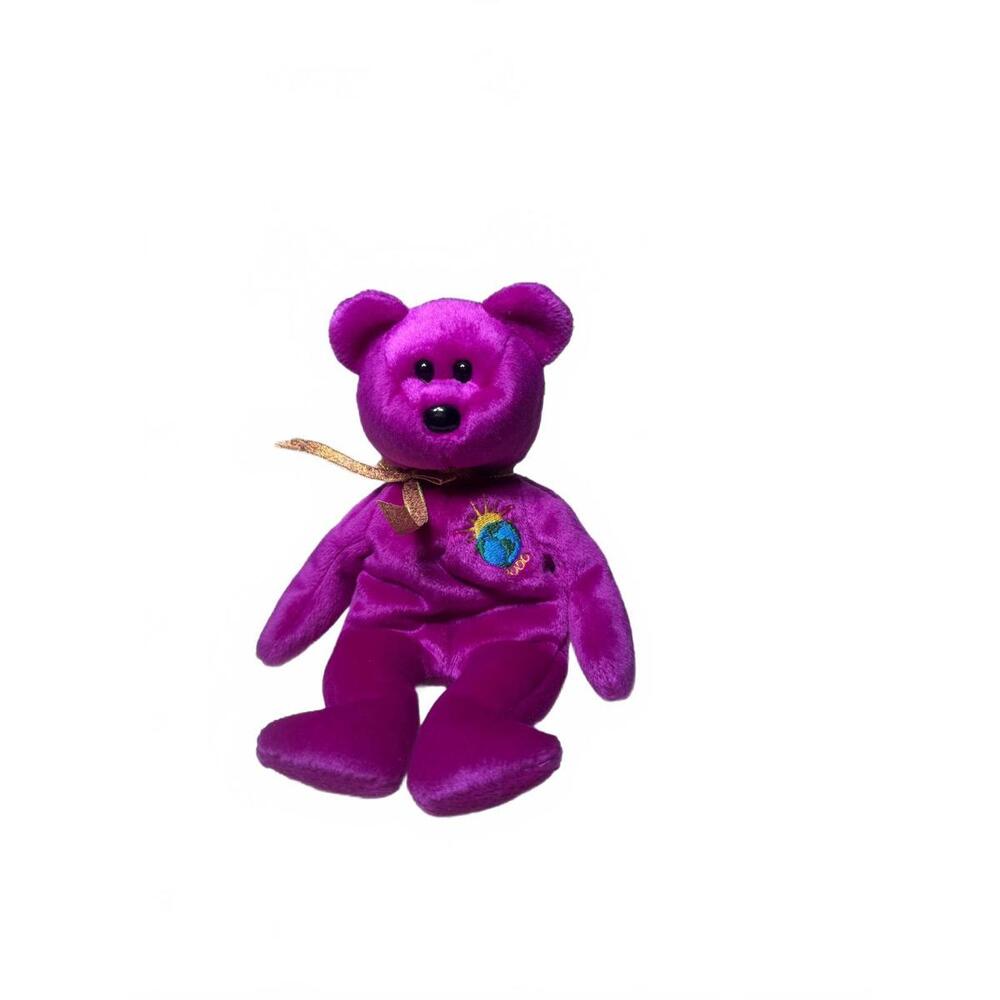 Ty Millennium Beanie Baby Purple Bear Plush Toy